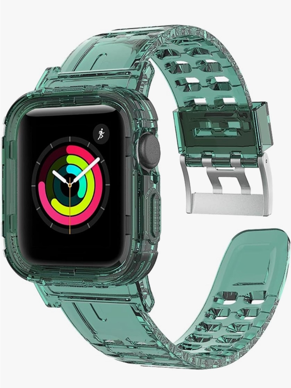 42mm/44mm/45mm Clear Green Replacement Case & Band for Smartwatches